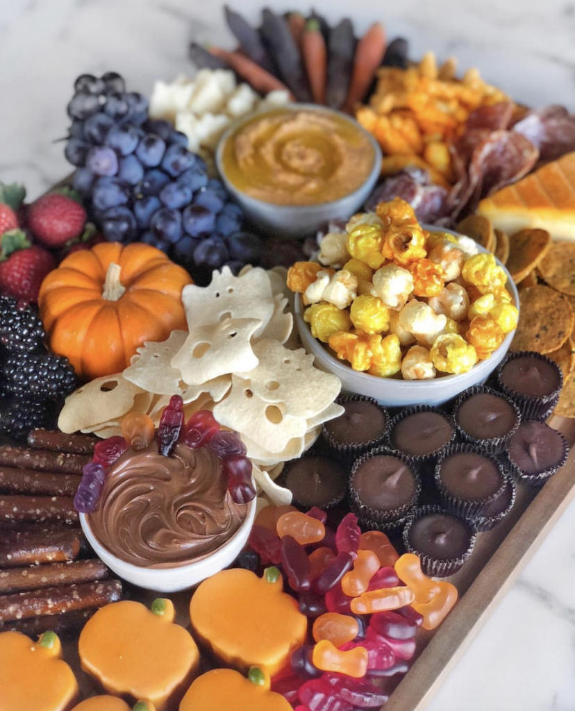 trader joes halloween themed snack board