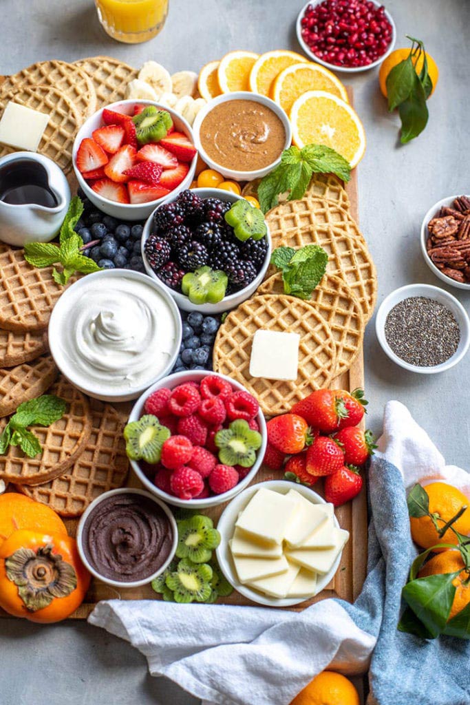 brunch charcuterie board waffle