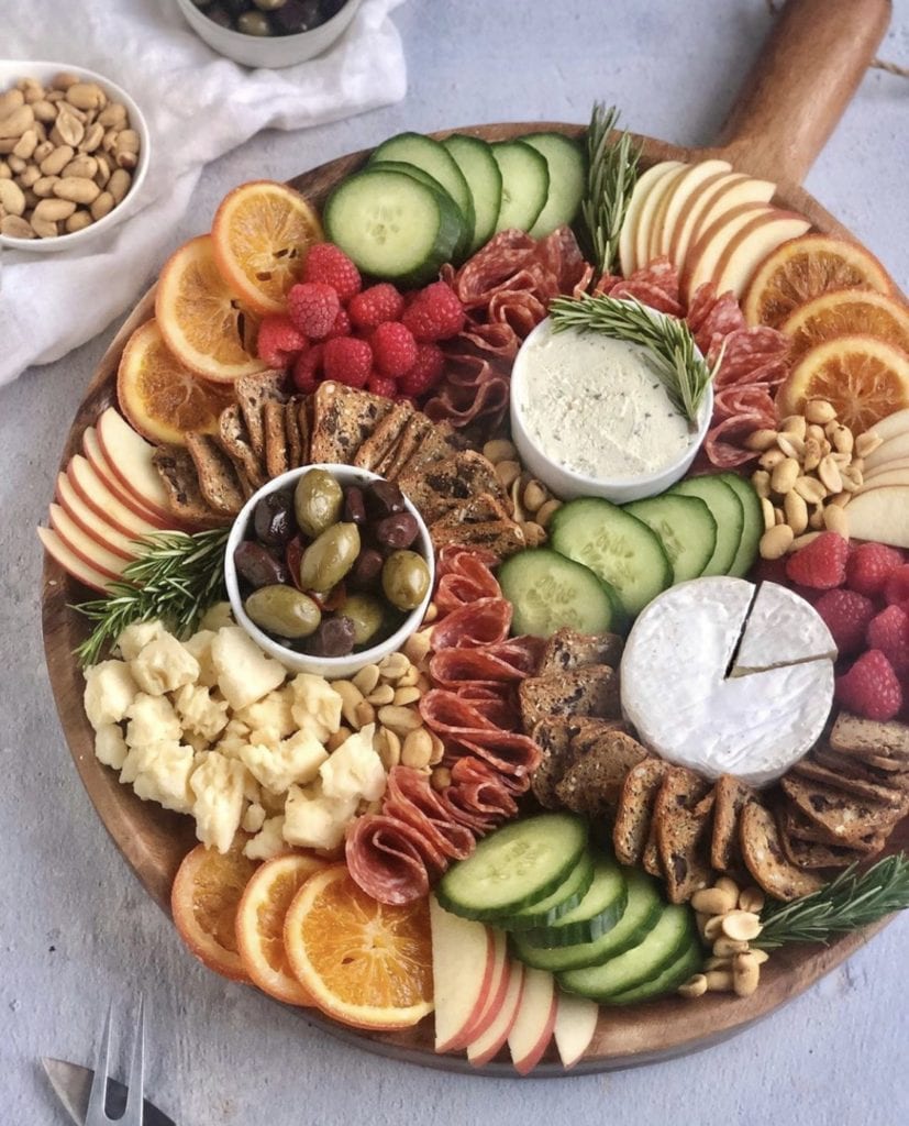 cheese board using products from trader joe's