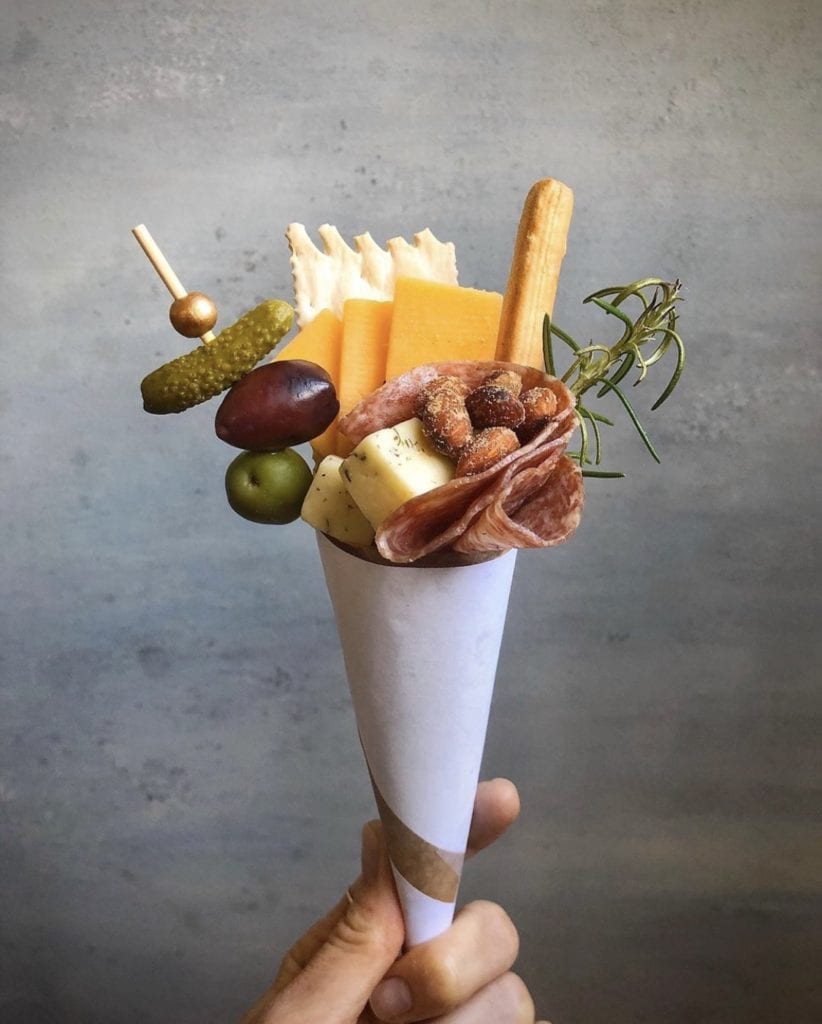 individual cheese boards charcuterie cone