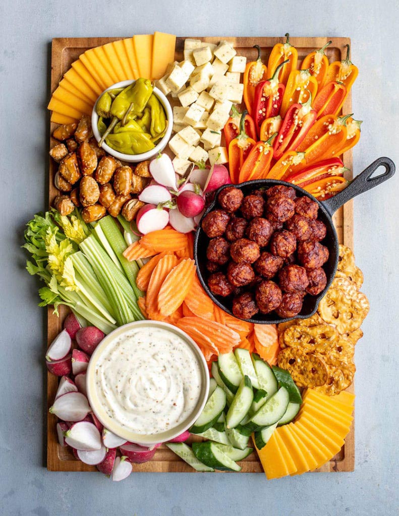 Easy Game Day Food Board - Appetizer Board Ideas - Kitchen Divas