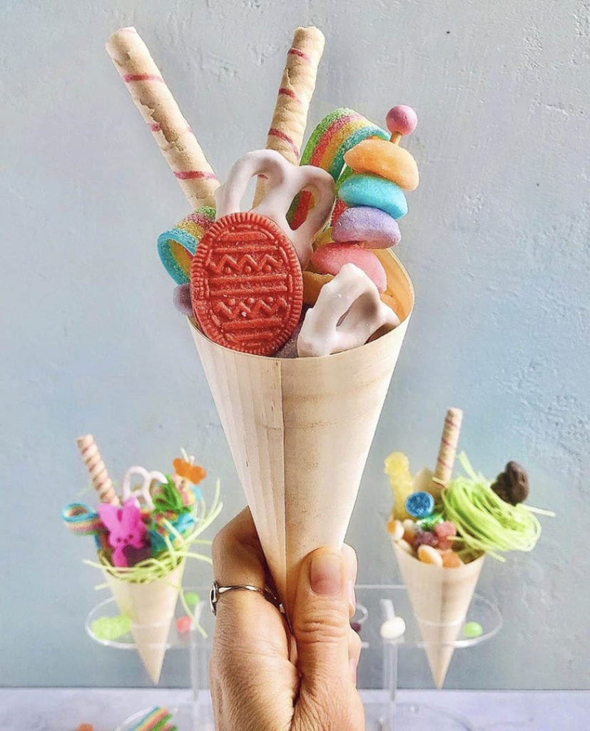 charcuterie candy cone