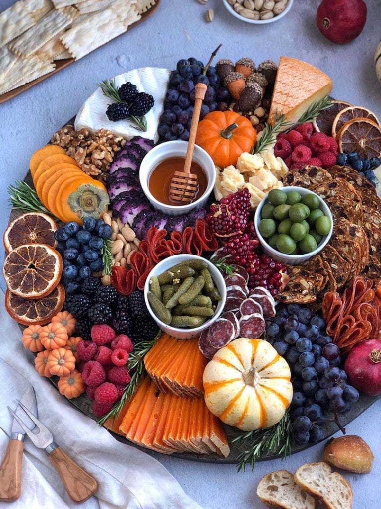 Festive Fall Charcuterie and Cheese Board, Simple Meat and Cheese Platter