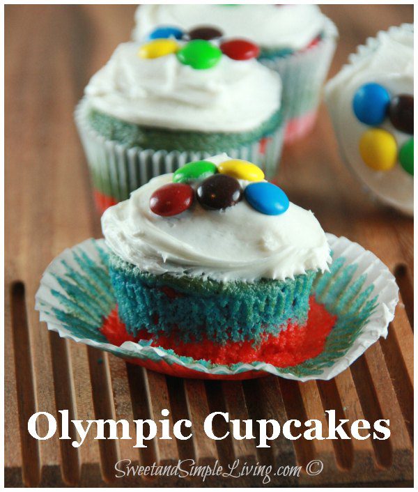 olympic cupcakes with m&ms