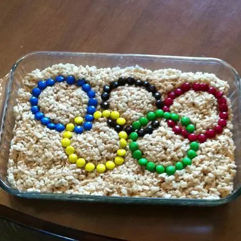 olympic ring rice krispie treats
