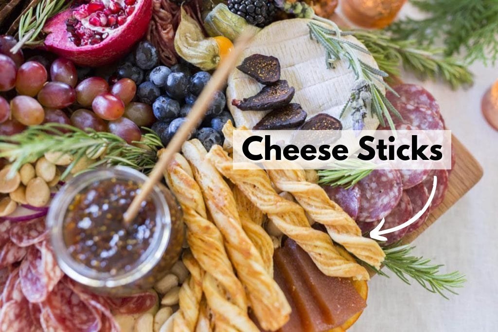 using cheese sticks on cheese board