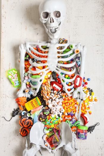 halloween candy skeleton board