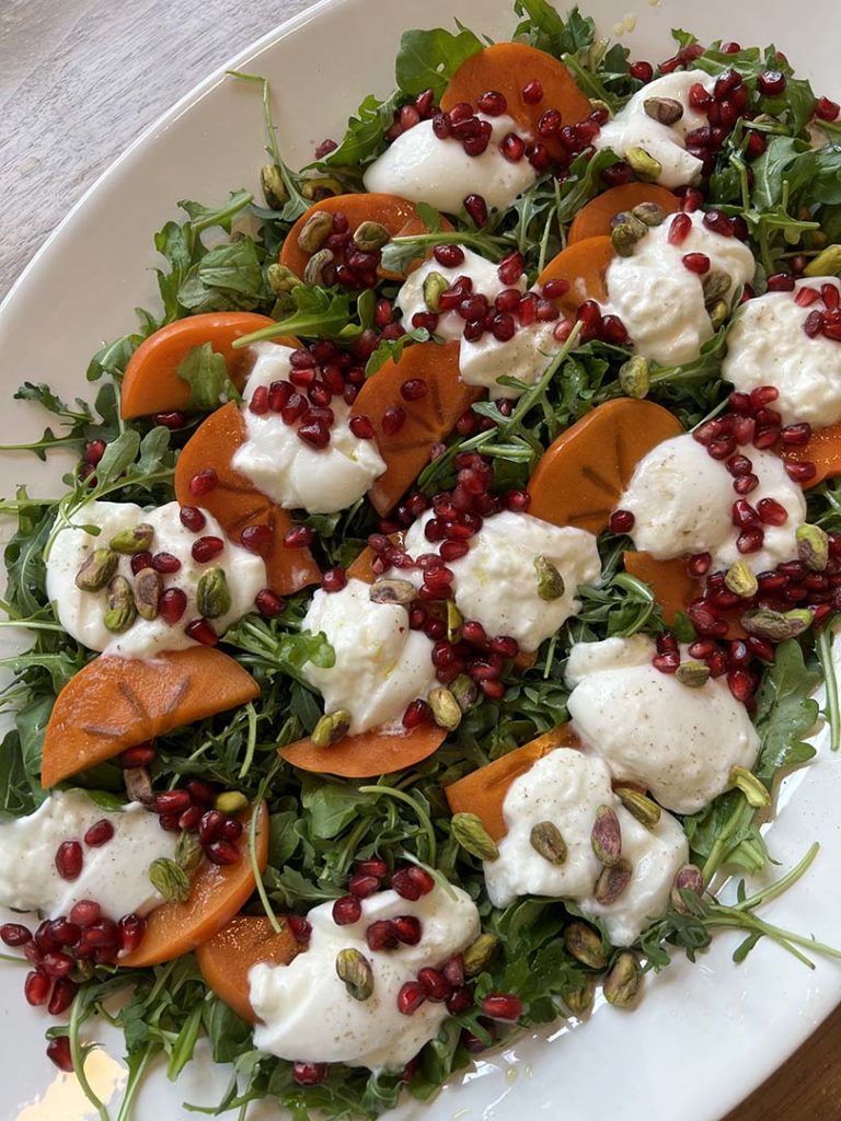 persimmon burrata salad recipe for fall