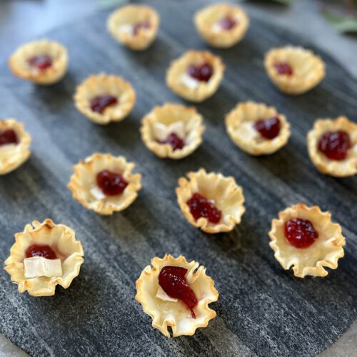 Cranberry Brie Bites in Phyllo shells