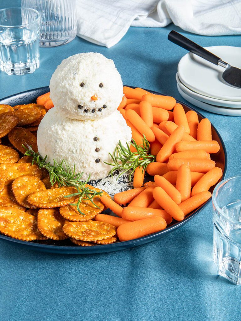 how to make a snowman cheese ball